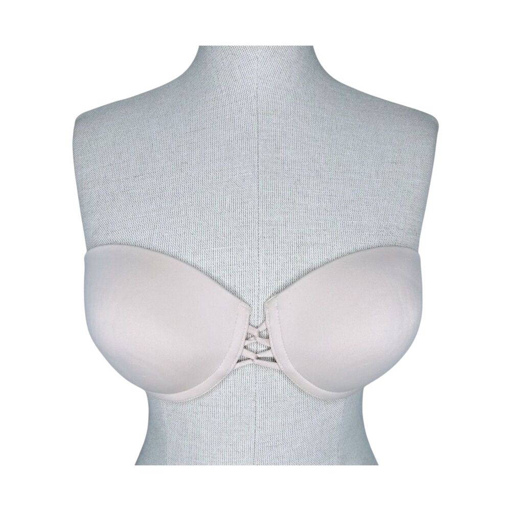 Wacoal Custom Contour Strapless Bra sz 32D * Light Beige Nude Convertible 65442